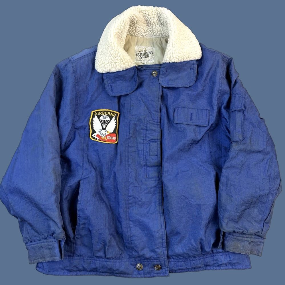 Vintage VINTAGE Current Seen Jacket Mens L 131st Airborne Squad Flight Bomber Blue Nylon Embroidered Logo Army Retro USA Size US L / EU 52-54 / 3 - 1 Thumbnail
