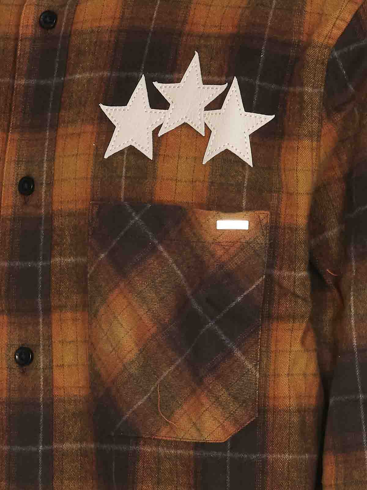 Amiri oc11z0225 Star Flannel Shirt in Multicolor Size US XL / EU 56 / 4 - 4 Thumbnail
