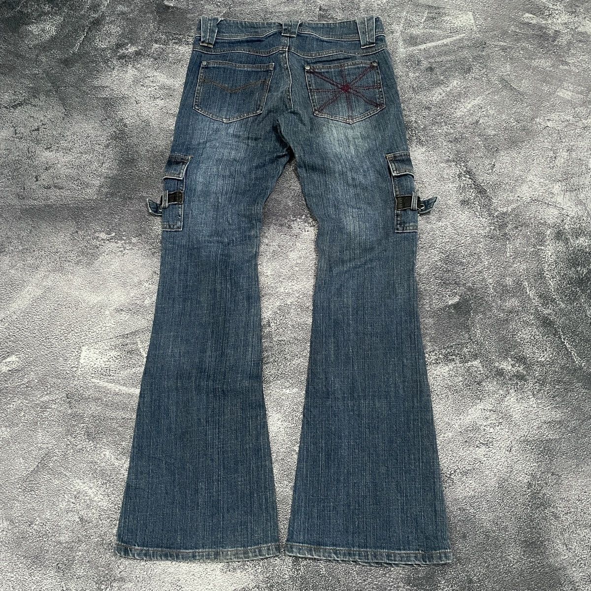 Flared Algonquins bondage punk studded denim pants
