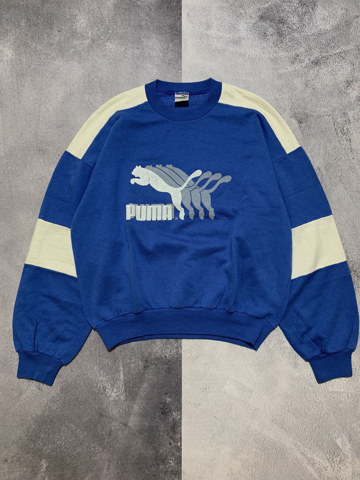 Vintage 90s Puma big logo sweatshirt streetwear style size M