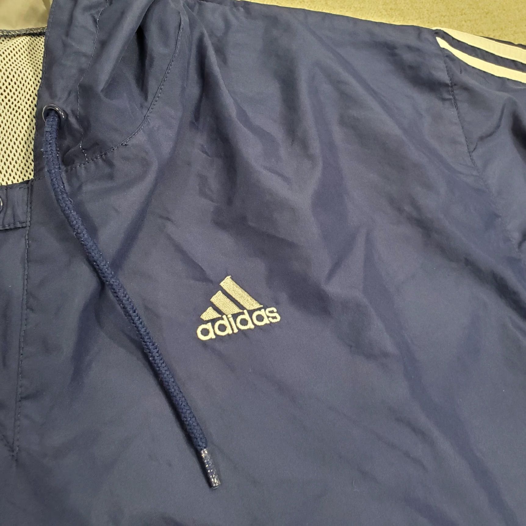 Adidas VINTAGE adidas Jacket Mens 2XL Windbreaker Blue Logo Pockets 90s Y2K Outdoor Vented Hooded Regular Jacket Mens Size US XXL / EU 58 / 5 - 3 Thumbnail