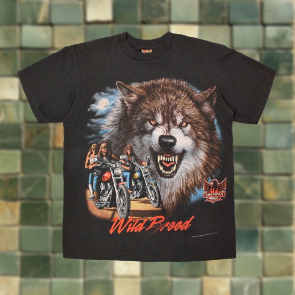 Harley Davidson 3D Emblem Harley Davidson TShirt Mens VTG 80s Wolf Black Size L Graphic Tee Size US L / EU 52-54 / 3 - 1 Thumbnail
