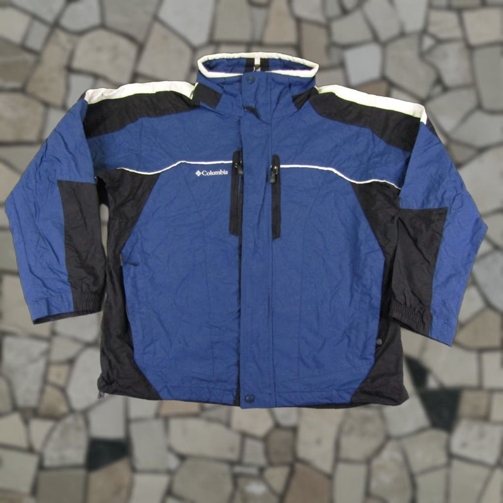 Vintage Columbia Jacket Mens Large Blue Black Interchange Waterproof Parka Shell Coat Size US L / EU 52-54 / 3 - 1 Thumbnail