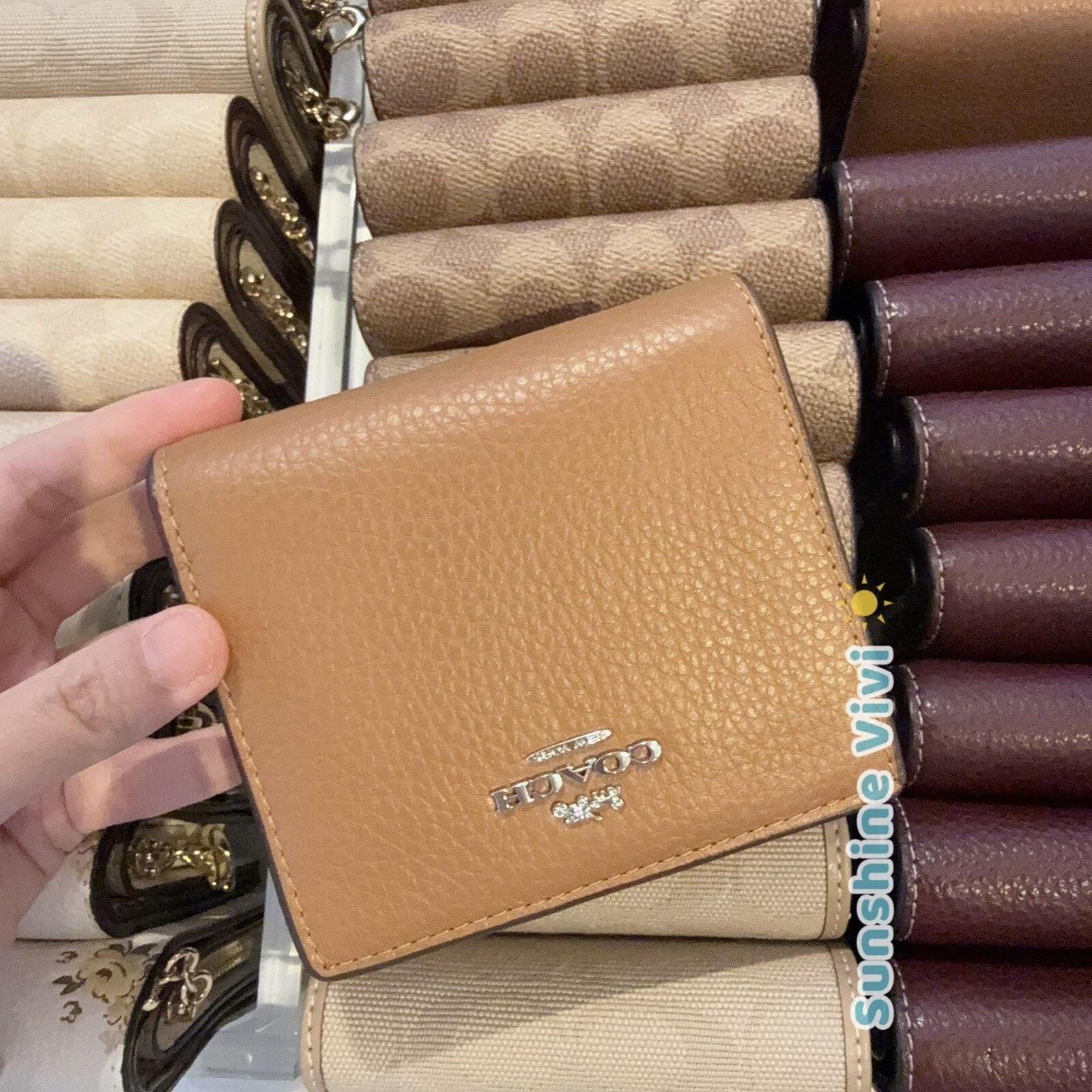 Coach NWT Coach C2862 Leather Snap Wallet Clutch Light Saddle Size ONE SIZE - 1 Thumbnail