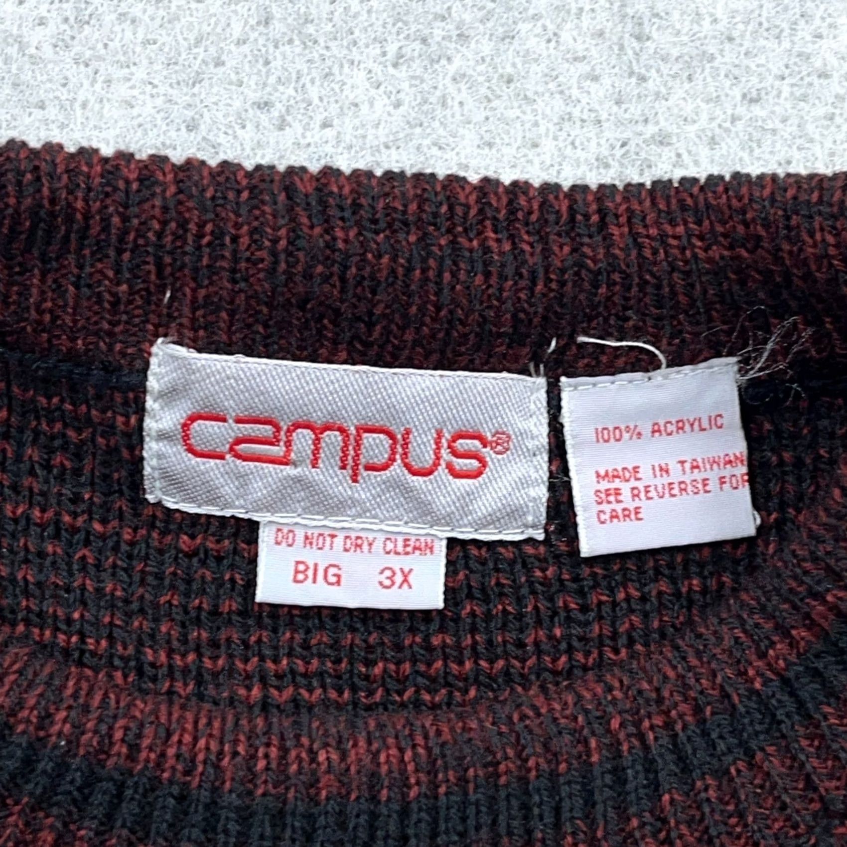 Vintage VINTAGE Grandpa Sweater Mens 3XB Black Red Geometric Crewneck 80s 90s Cosby Size US XL / EU 56 / 4 - 3 Thumbnail