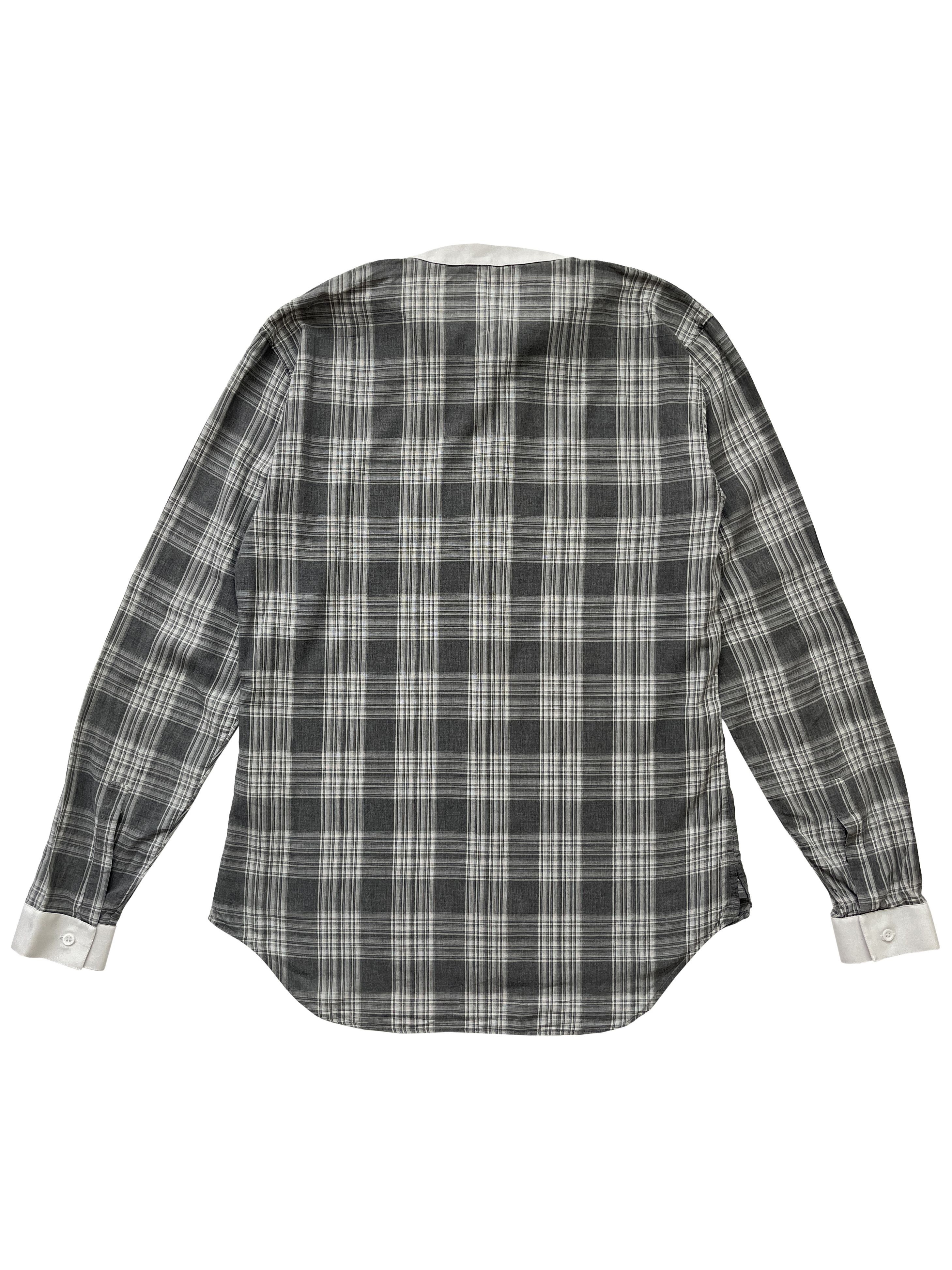 Dior ⚡️QUICK SALE⚡️Dior Gray Checked Shirt with Mao Collar Size US M / EU 48-50 / 2 - 2 Thumbnail