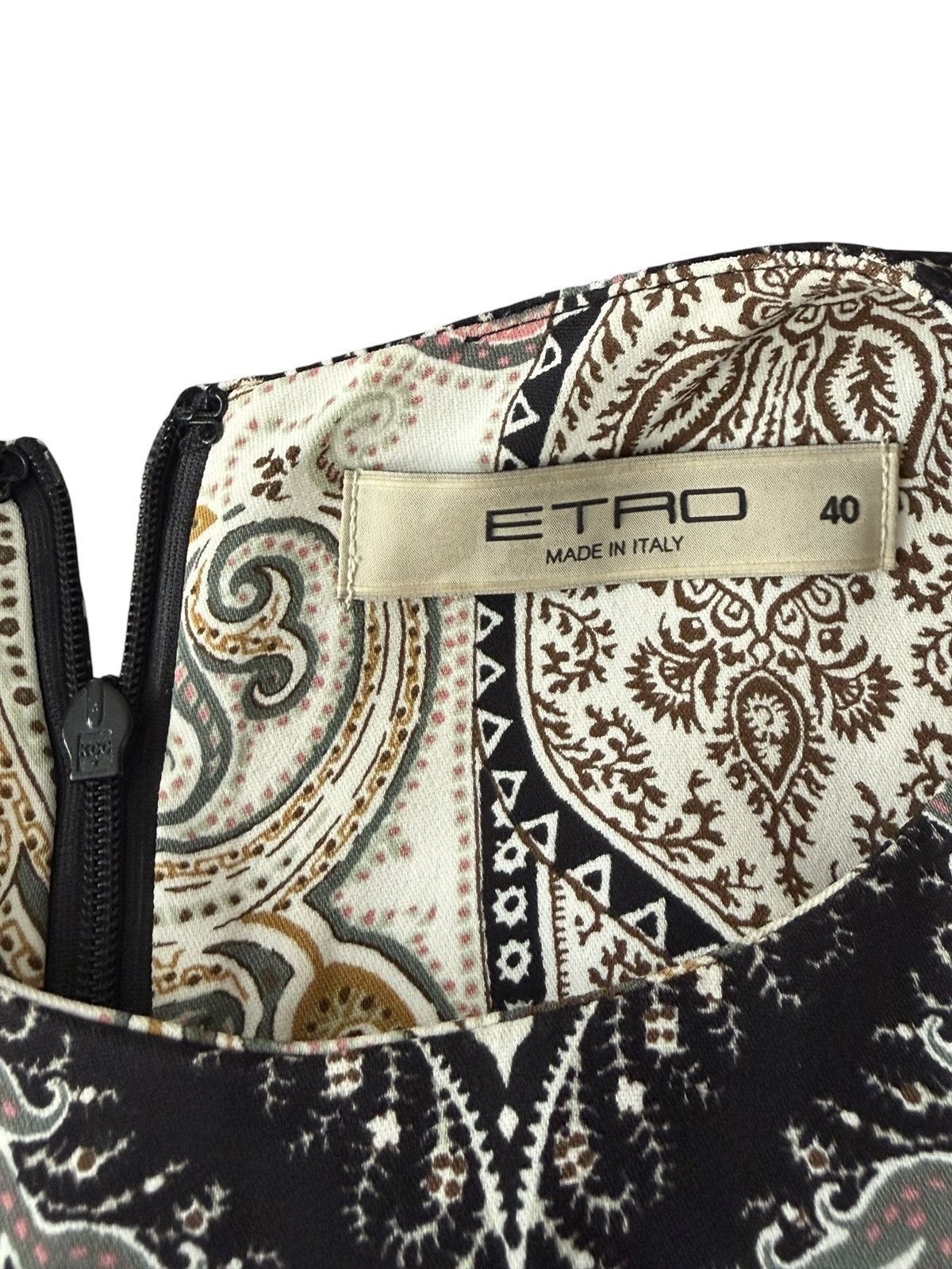 Etro ETRO Paisley Print Black Bodice Dress Size S / US 4 / IT 40 - 6 Thumbnail