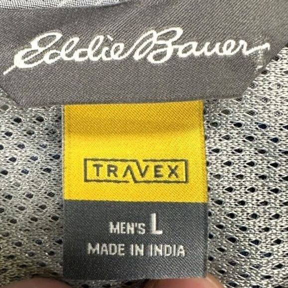 Eddie Bauer Eddie Bauer Travex Button Up Shirt Adult Large Blue Plaid Nylon Blend Hiking Men - Pre-Owned Excellent Condition Size US L / EU 52-54 / 3 - 5 Thumbnail