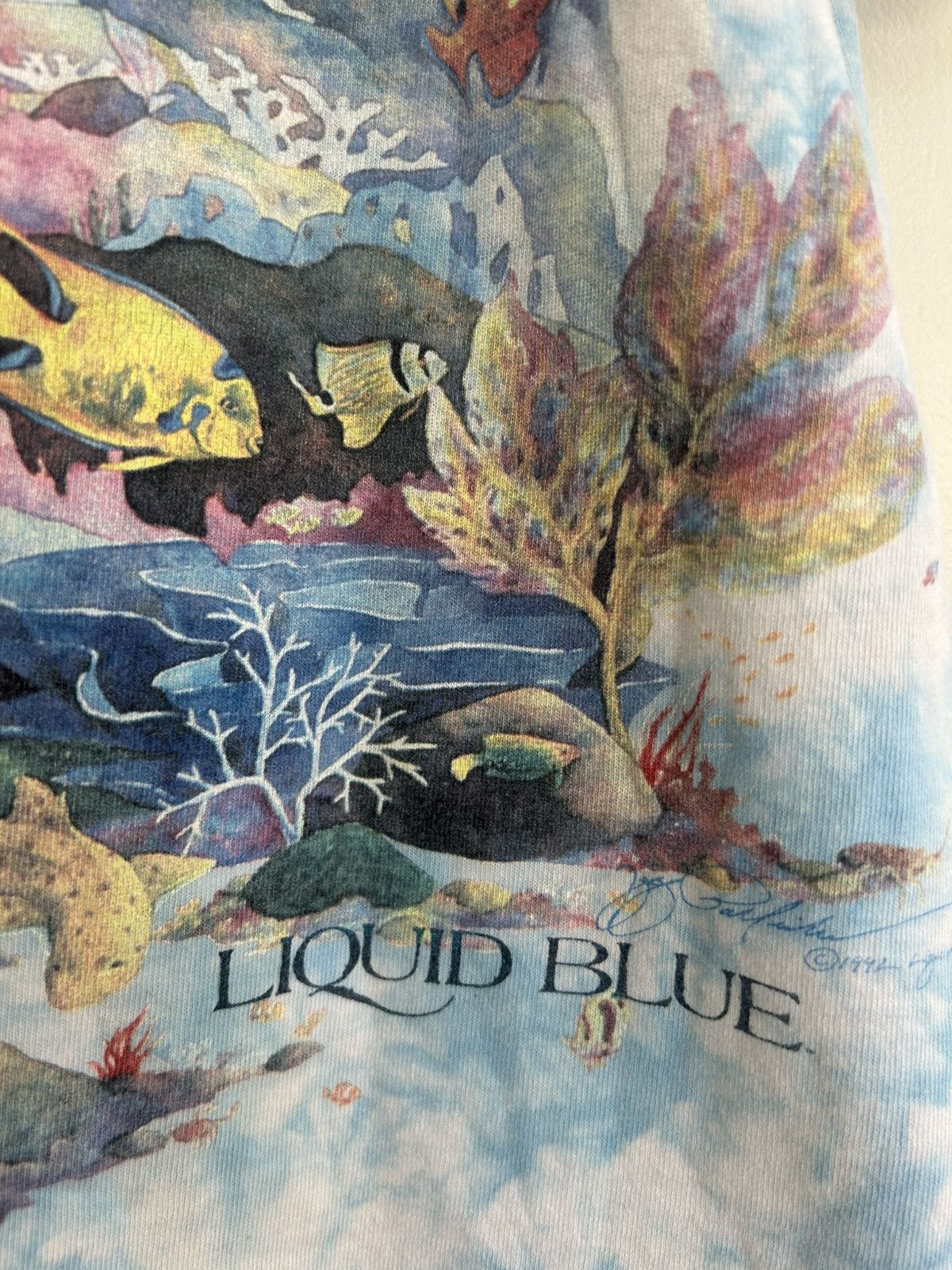 Liquid Blue Liquid Blue Coral Reef Full Art Front & Back Graphic T-shirt Size US XL / EU 56 / 4 - 8 Thumbnail