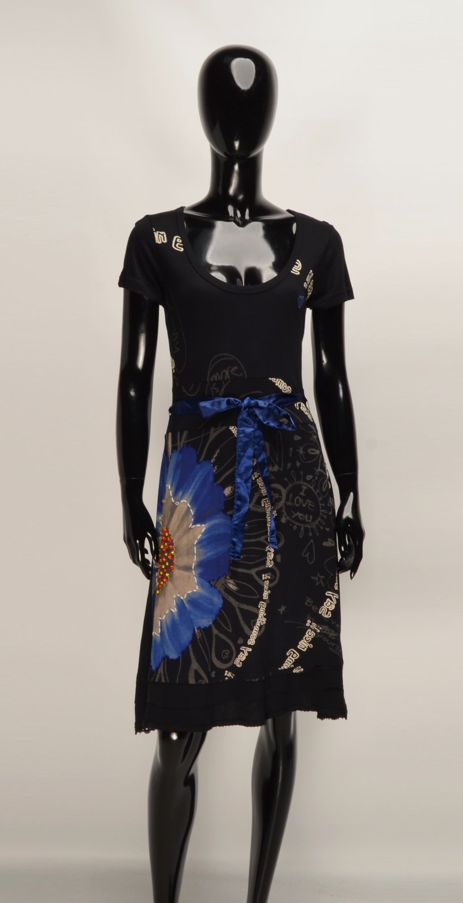 Designer × Desigual × Vintage Desigual Y2K Boho Short Sleeve Beaded Belted Dress Size L / US 10 / IT 46 - 1 Thumbnail