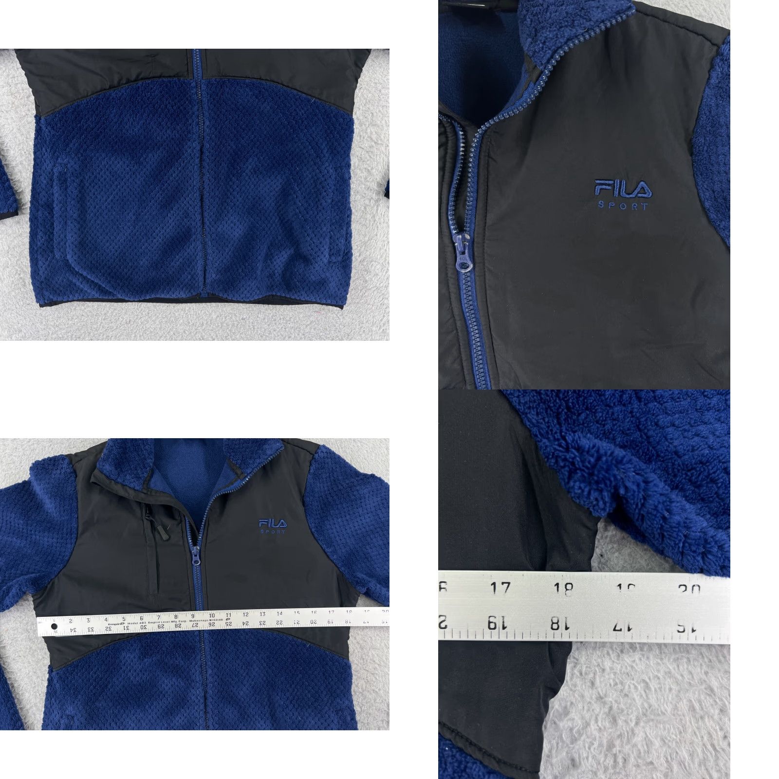 Fila FILA Jacket Womens Medium Blue Black Full Zip 100% Polyester Fleece Mock Neck At Size M / US 6-8 / IT 42-44 - 8 Thumbnail
