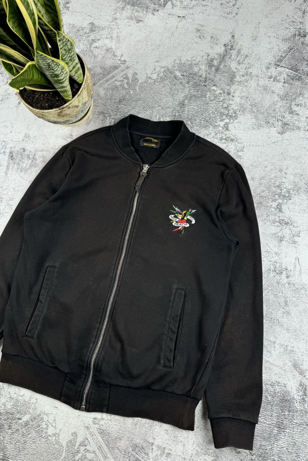 Ed Hardy Ed Hardy Y2K Sun Faded Till Death Bomber Hoodie Pullovover Size US XL / EU 56 / 4 - 9 Thumbnail