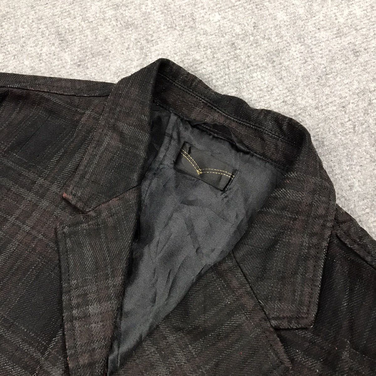If Six Was Nine × Japanese Brand × Levi's Vintage Clothing LEVIS FLANNEL BLACK PUNK JAPAN STYLE BLAZER COAT JACKET Size US M / EU 48-50 / 2 - 12 Thumbnail