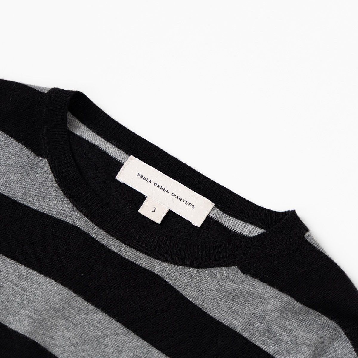 Other Paula Cahen D’Anvers Womens Striped Crop Sweater Black Gray Size M / US 6-8 / IT 42-44 - 6 Thumbnail