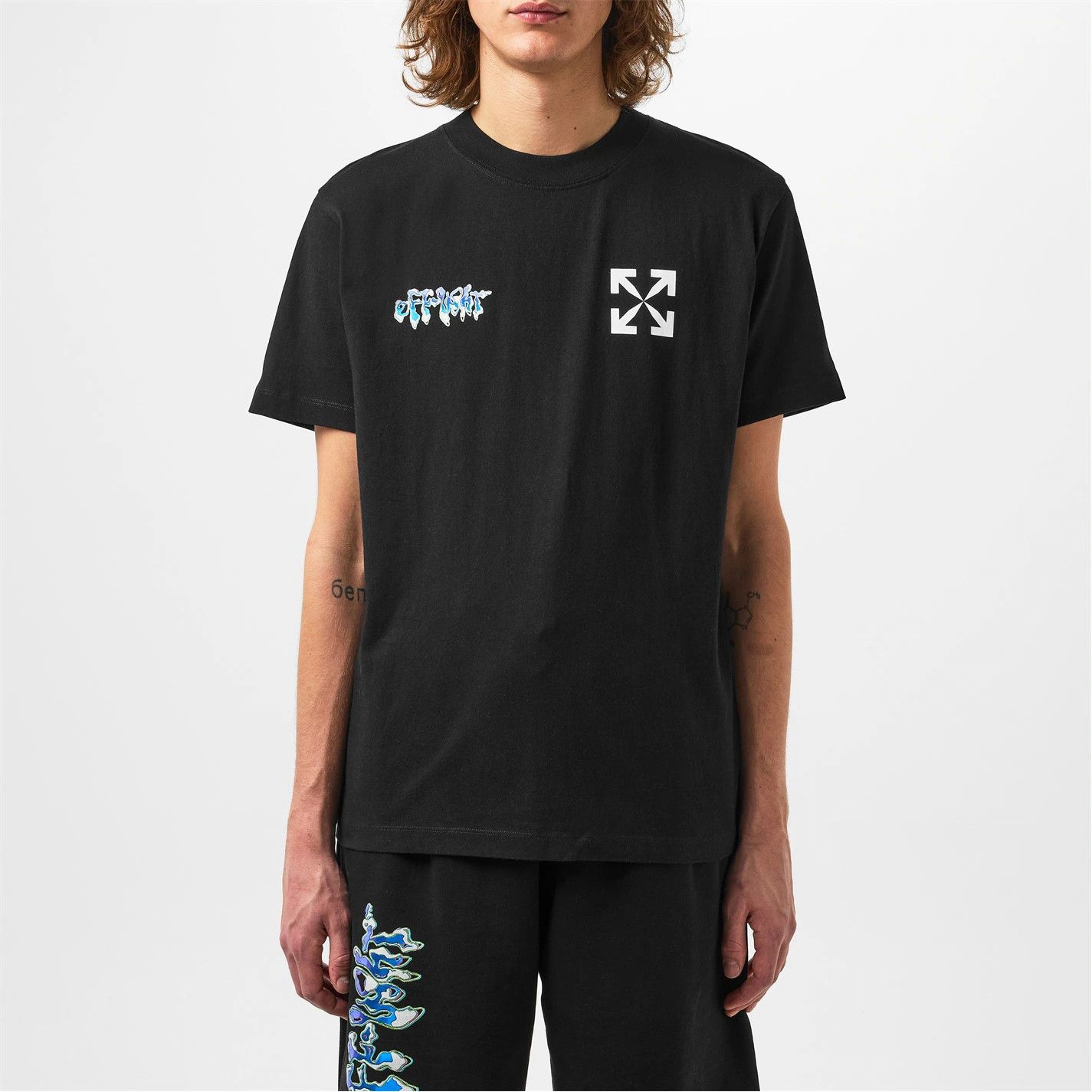 Off-White o1g2r1mq0226 Liquid T-Shirt Printed Logo Motif In Black Size US XXS / EU 40 - 5 Thumbnail