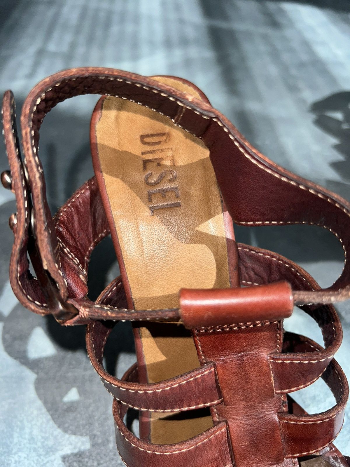 Diesel Diesel Platform Sandals – Vintage 00s Leather High Heels Size US 6 / IT 36 - 8 Thumbnail