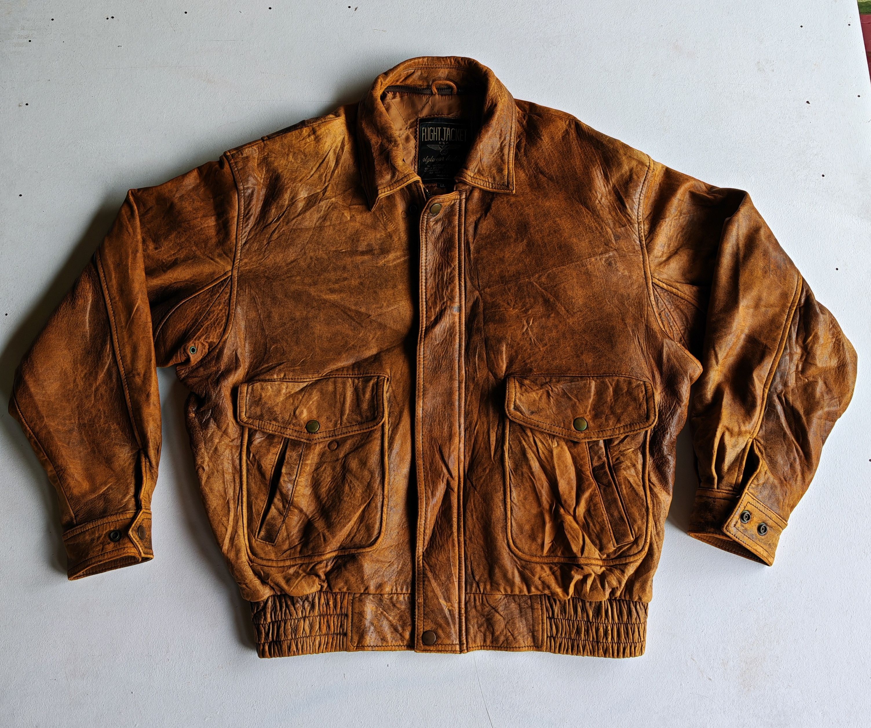 Other Rare!!! Flight Jacket USA Leather Size US L / EU 52-54 / 3 - 1 Thumbnail
