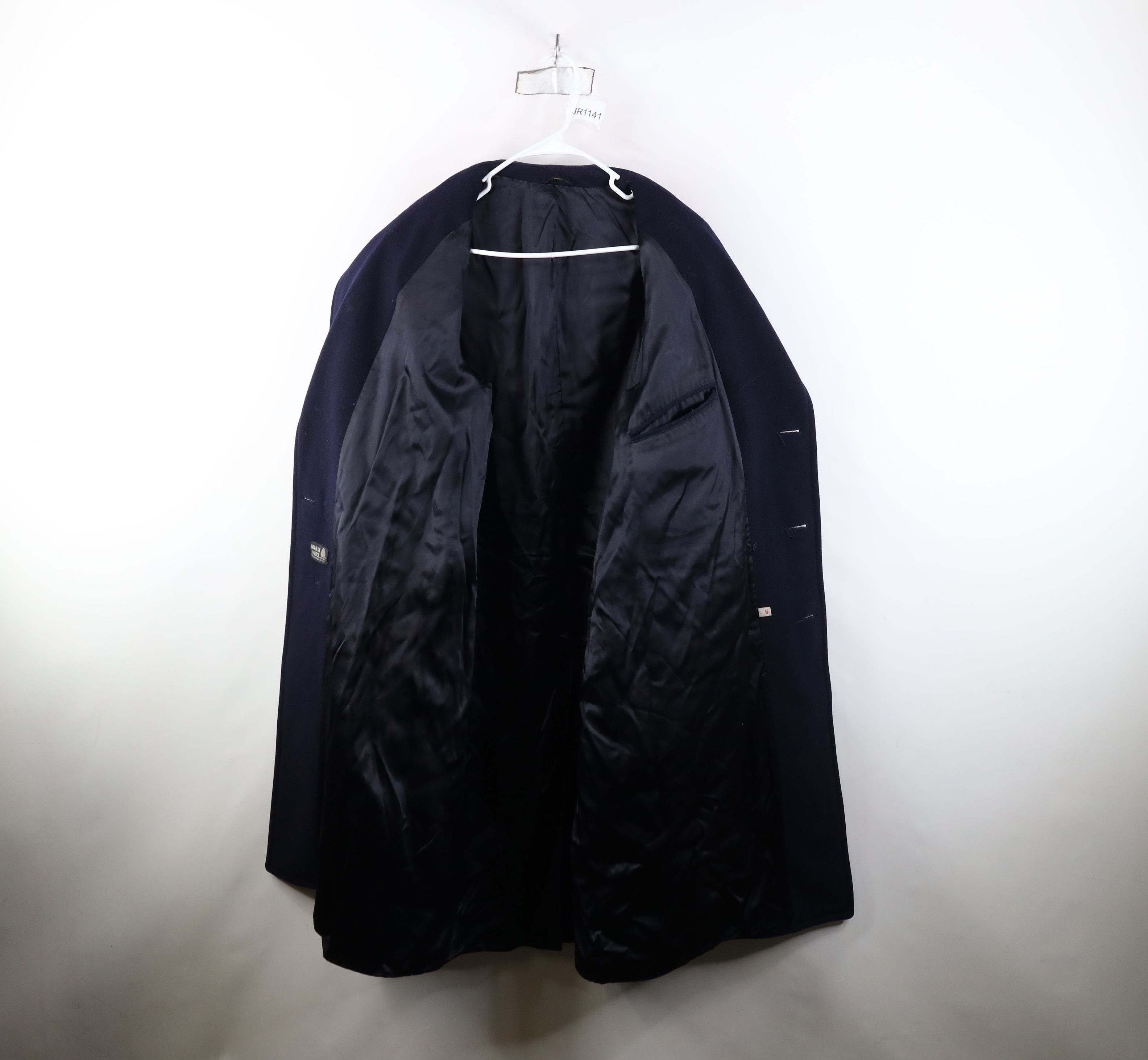 Vintage Vintage 70s Streetwear Heavy Wool Overcoat Jacket Blue USA Size US XL / EU 56 / 4 - 9 Thumbnail
