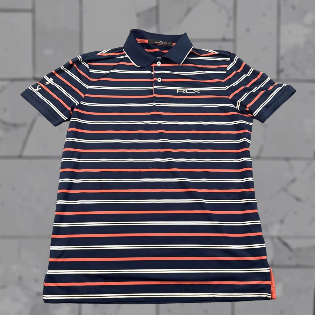 Ralph Lauren Ralph Lauren RLX Polo Shirt Mens Medium Blue Red White Striped Golf Performance Polo Shirt Size US M / EU 48-50 / 2 - 1 Thumbnail