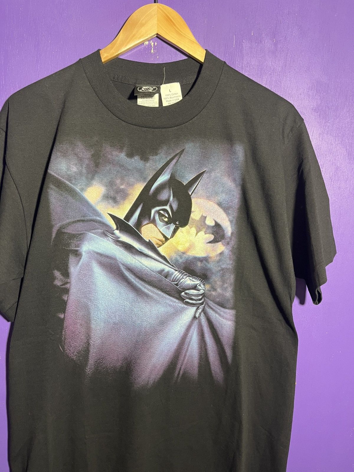 DC × DC Comics × Vintage Vintage 90s DC Batman night sky t-shirt Size US L / EU 52-54 / 3 - 3 Thumbnail