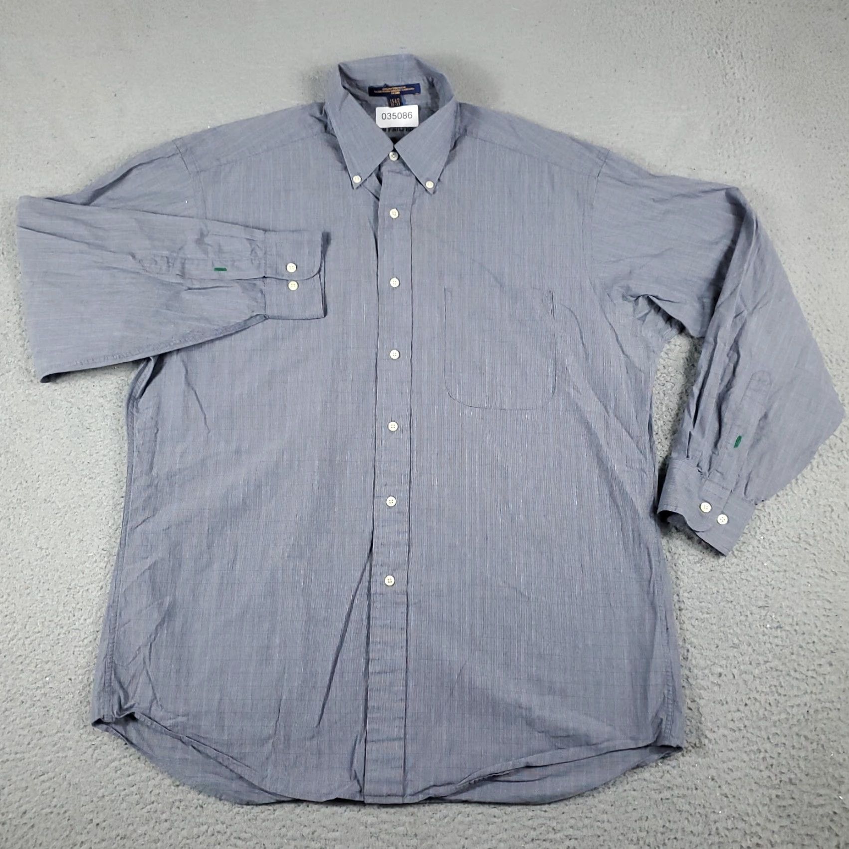 Tommy Hilfiger Tommy Hilfiger Dress Shirt Mens 15.5 Blue Plaid Long Sleeve Button-Up Size 40R - 2 Thumbnail