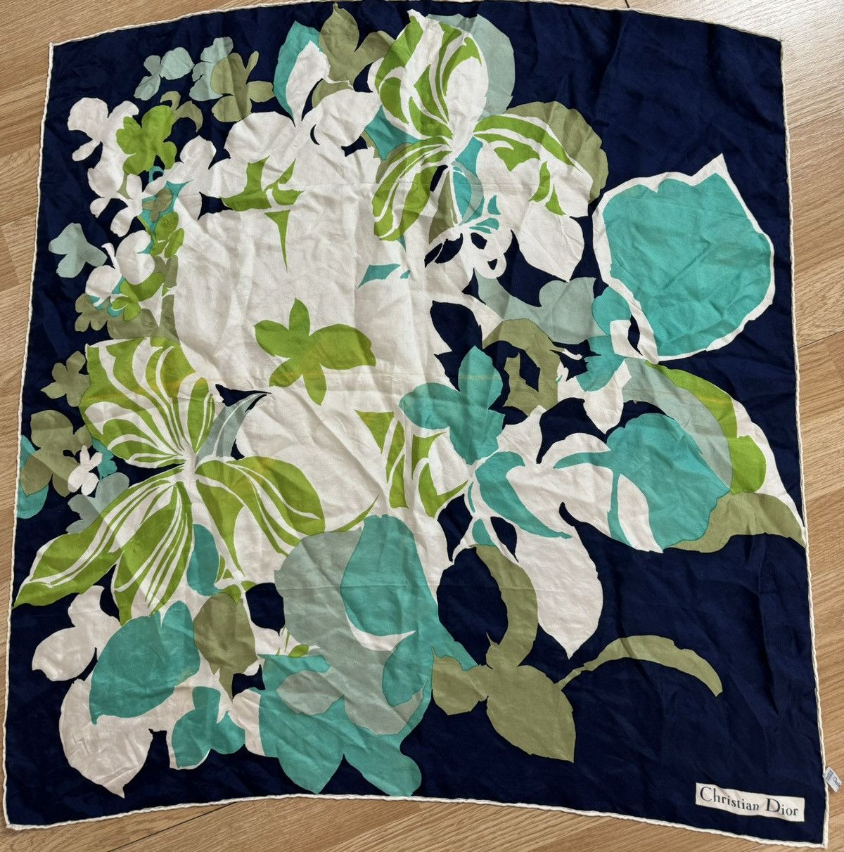 Christian Dior Monsieur Christian Dior CD vintage flower scarf scarves Size ONE SIZE - 2 Thumbnail