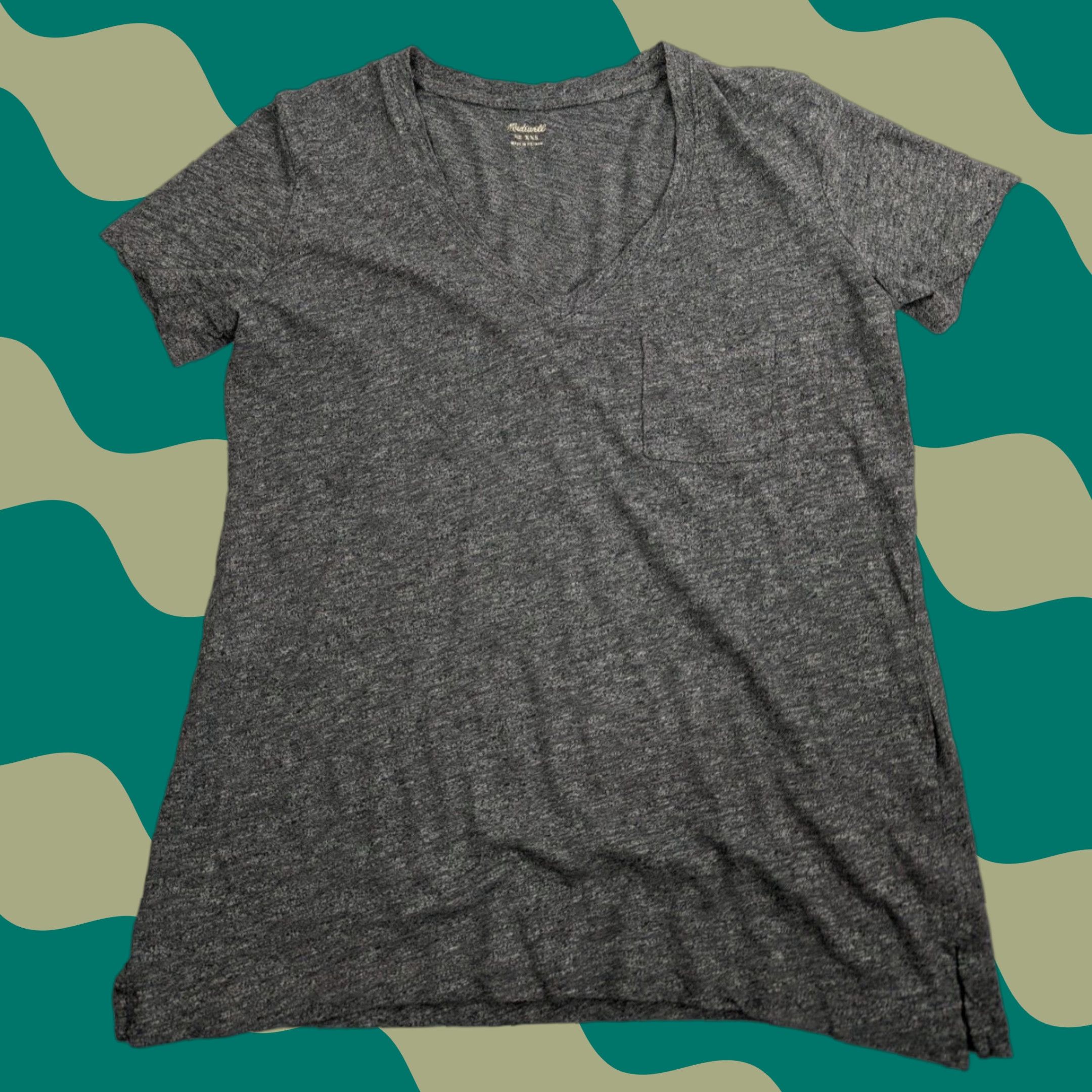 Madewell Madewell Tee Shirt XXS Grey V-Neck Cotton Short Sleeve Women Size XXS / US 00 / IT 34 - 1 Thumbnail