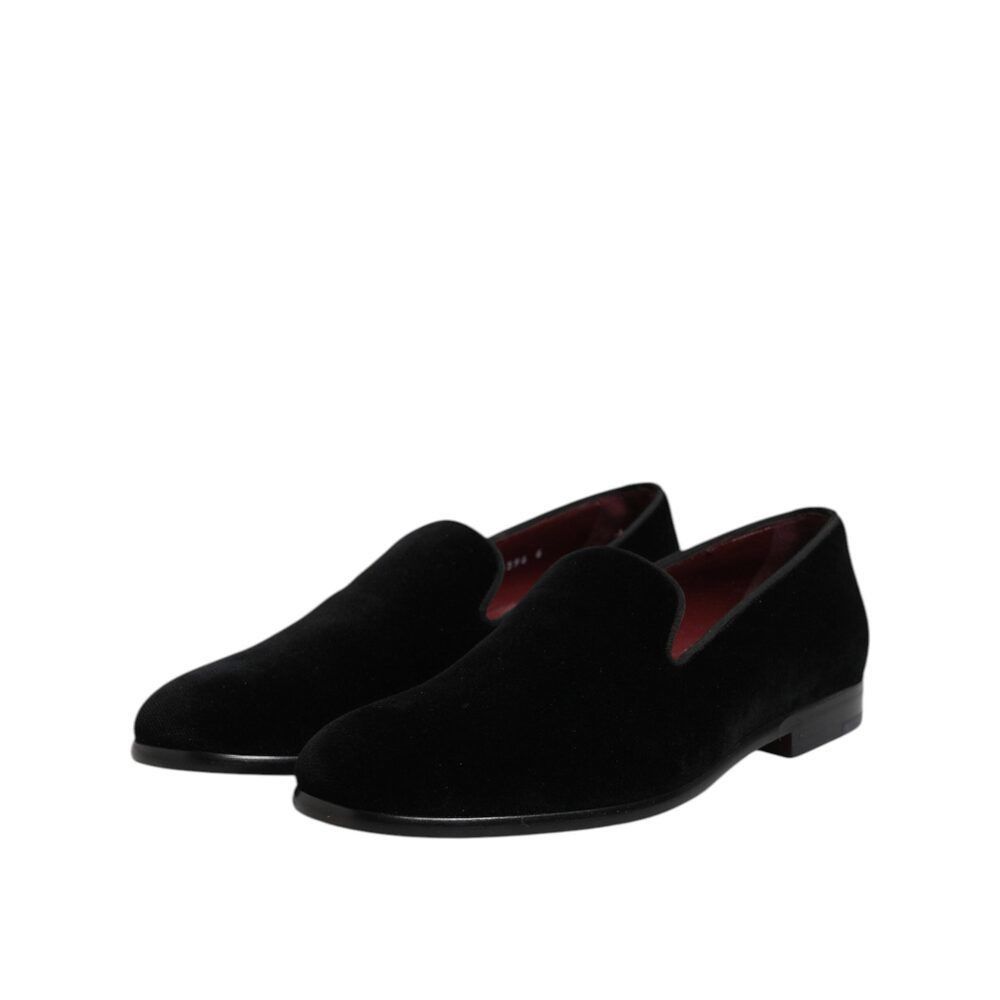 Dolce & Gabbana Dolce & Gabbana Black Velvet Slip On Loafers Formal Shoes Size US 7 / EU 40 - 4 Thumbnail