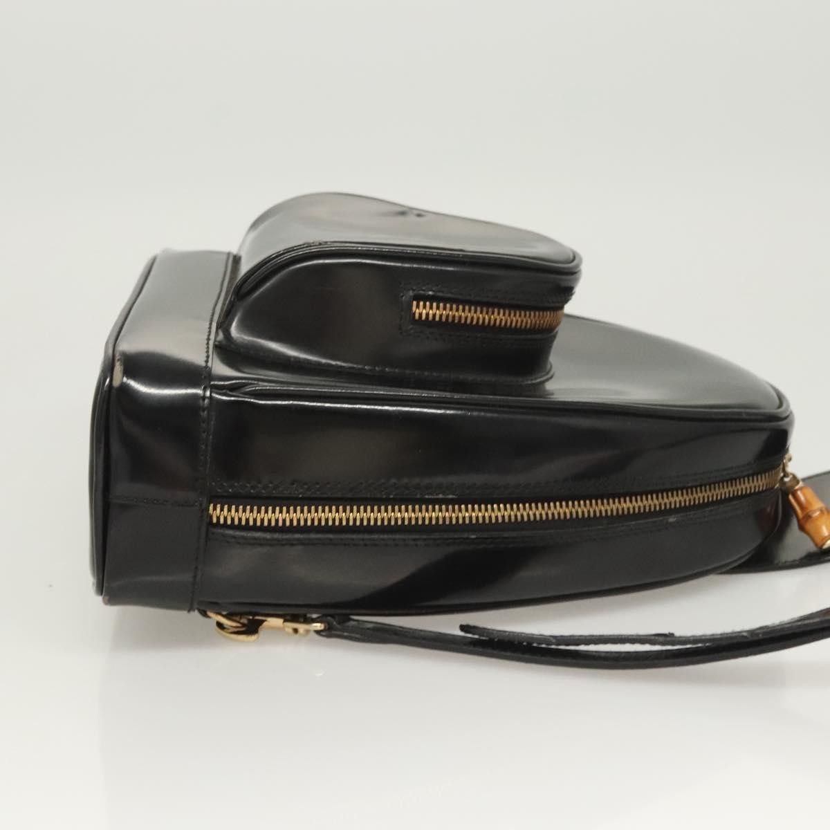 Gucci GUCCI Bamboo Shoulder Bag Enamel Black Gold 007 2113 007 Size ONE SIZE - 4 Thumbnail
