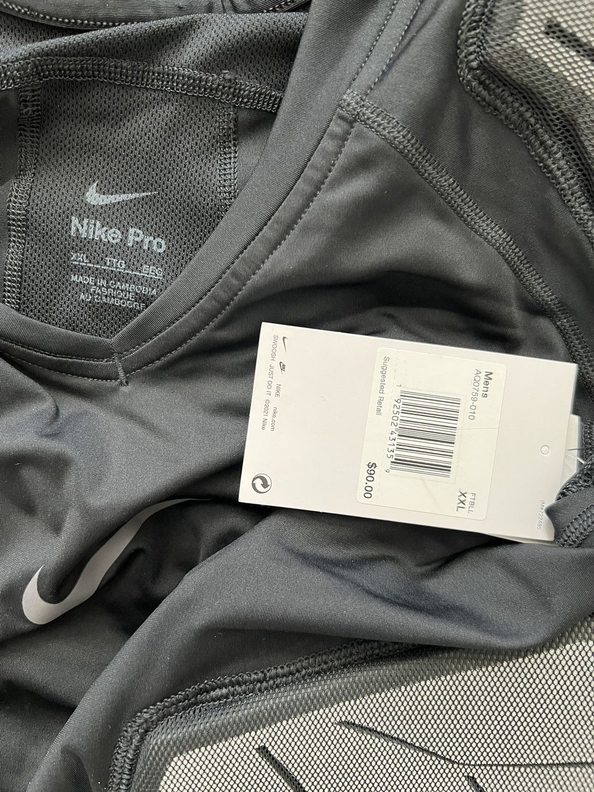 Nike Nike HyperStrong 4 Pads Compression Black Football Shirt Size US XXL / EU 58 / 5 - 4 Thumbnail