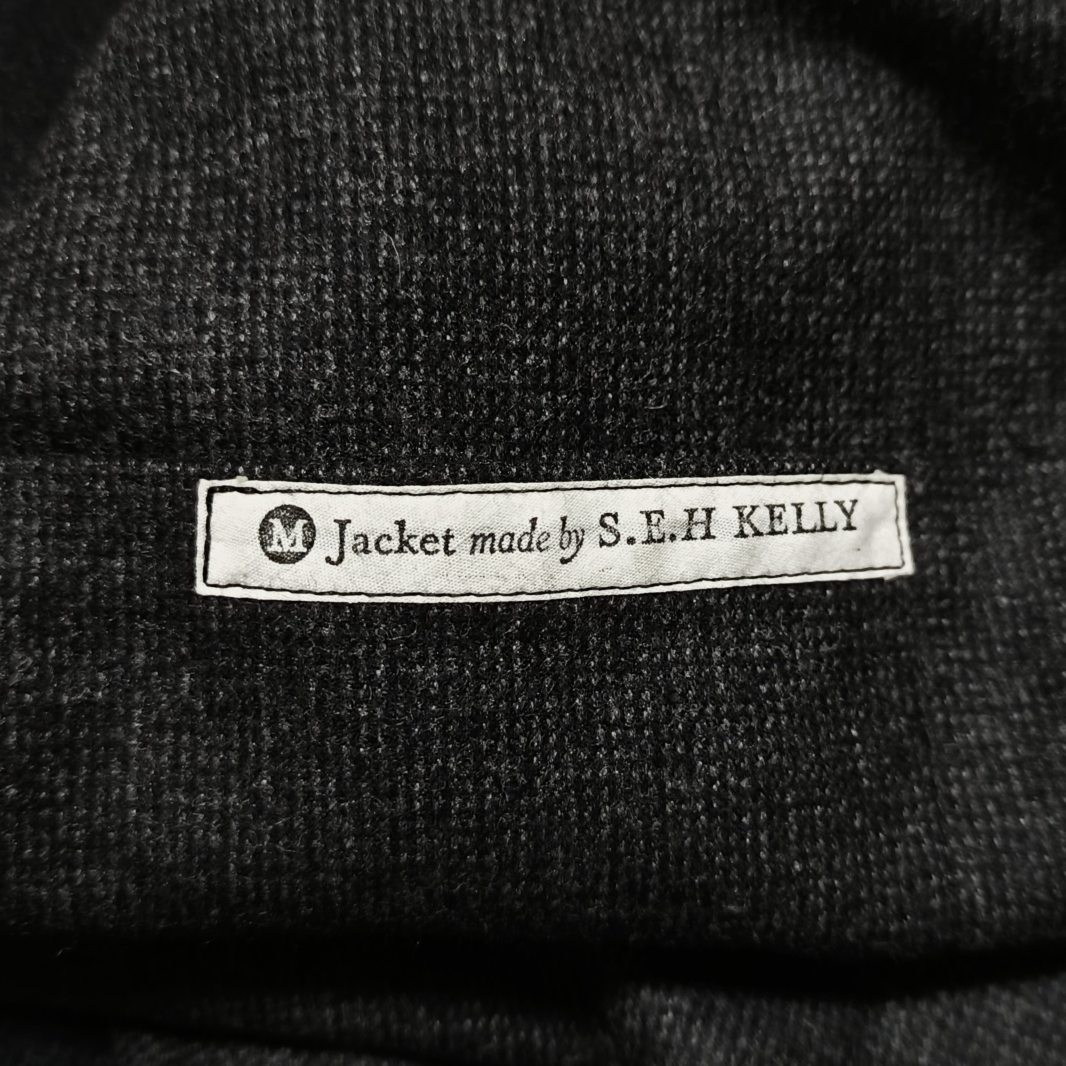 S.E.H. Kelly S.E.H. Kelly Charcoal Black Wool Cashmere Work Jacket Size US M / EU 48-50 / 2 - 2 Thumbnail