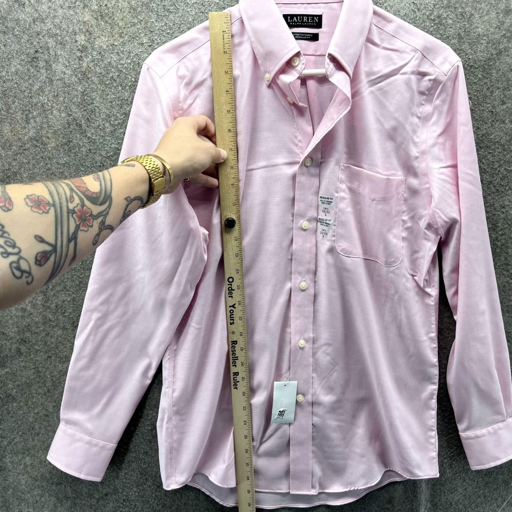 Ralph Lauren Lauren Ralph Lauren Dress Shirt Men 14.5 32/33 Pink Stretch Button-Down Shetland Shirt Size 40R - 4 Thumbnail