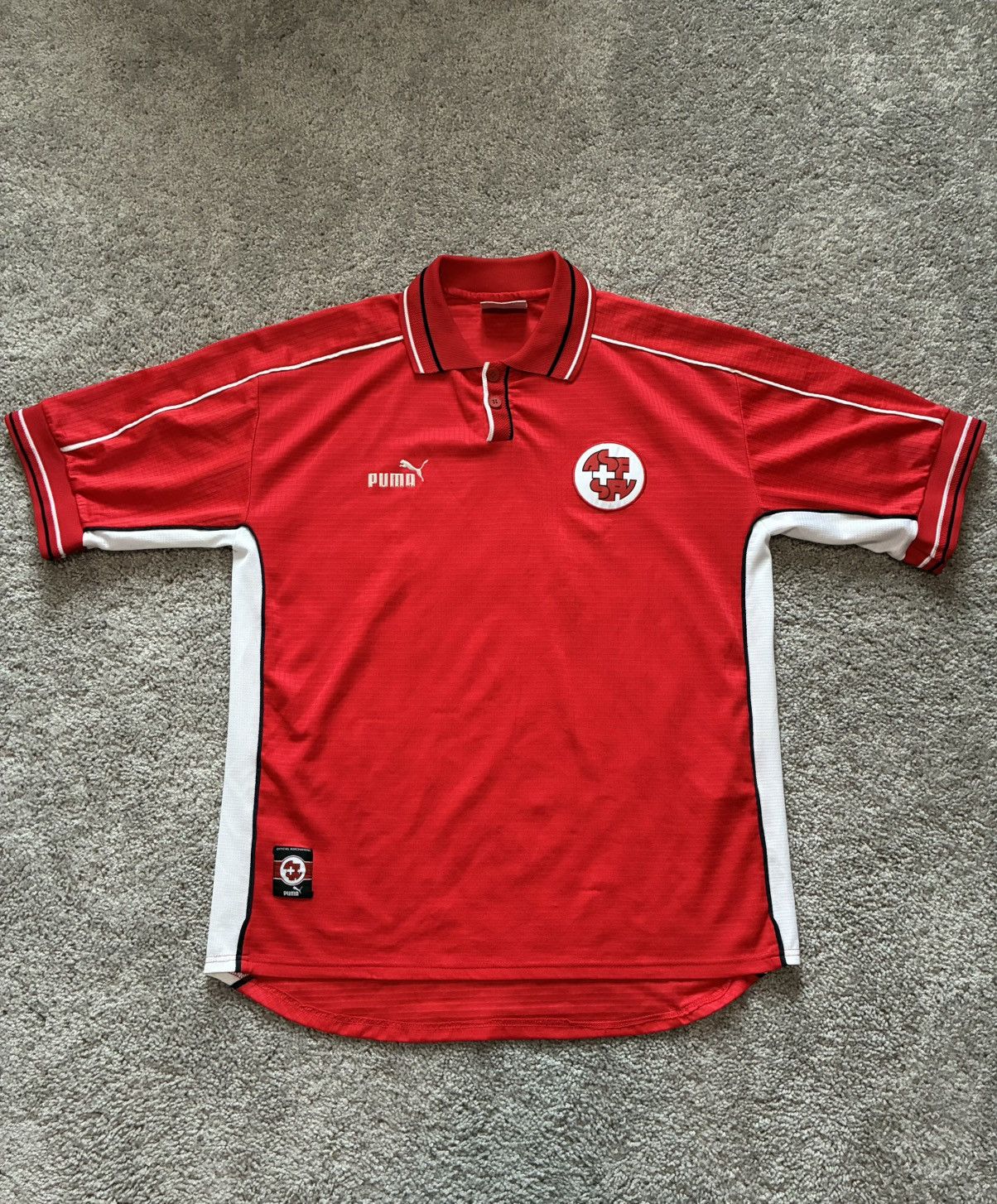 Puma 1998 Switzerland Jersey Size US L / EU 52-54 / 3 - 1 Thumbnail