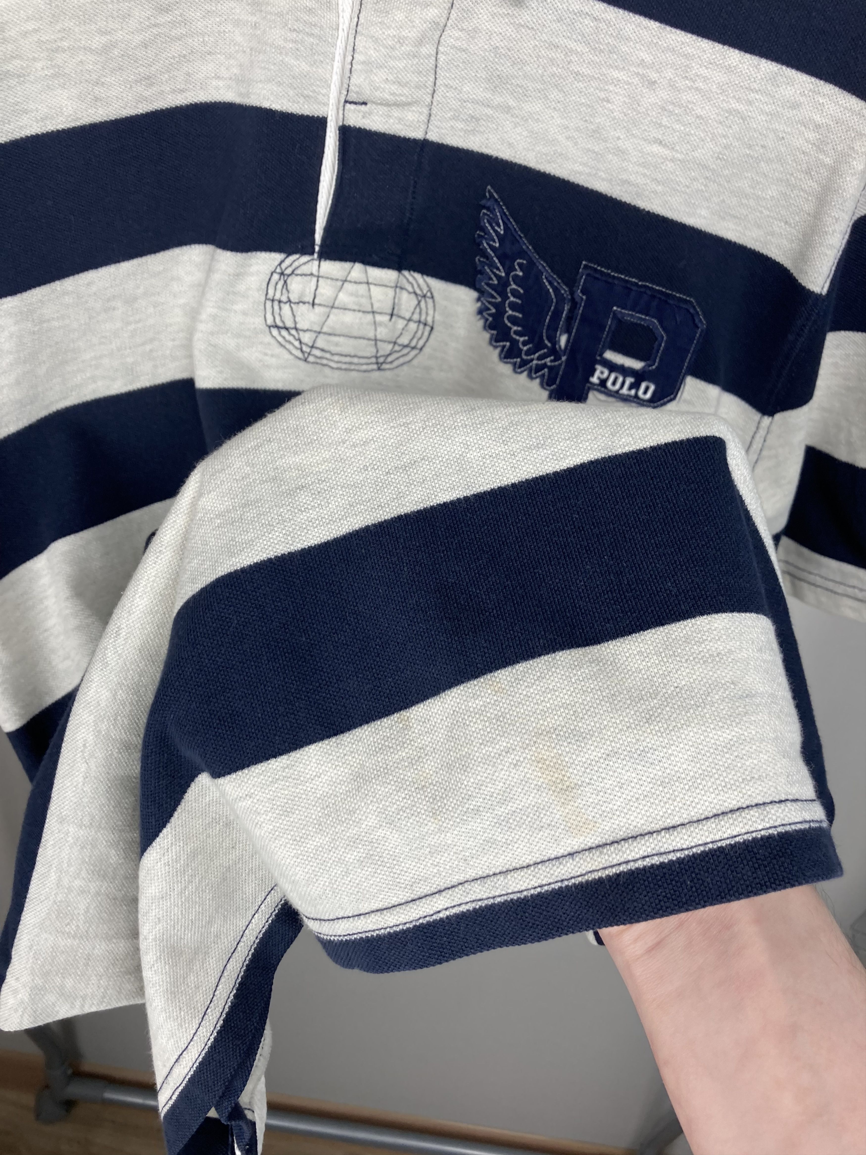 Polo Ralph Lauren PRL Ralph Lauren P-Wing Stripped Cheef Keef Polo Shirt 90s Size US XL / EU 56 / 4 - 5 Thumbnail