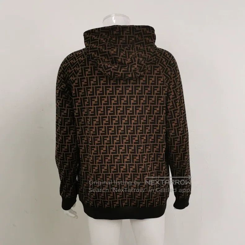 Fendi Fendi Cotton Double F Monogram Hooded Sweatshirt Size US XL / EU 56 / 4 - 2 Thumbnail