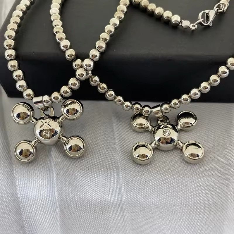 Jewelry Round Bead Chain Quadangle Ball Pendant Size ONE SIZE - 6 Thumbnail