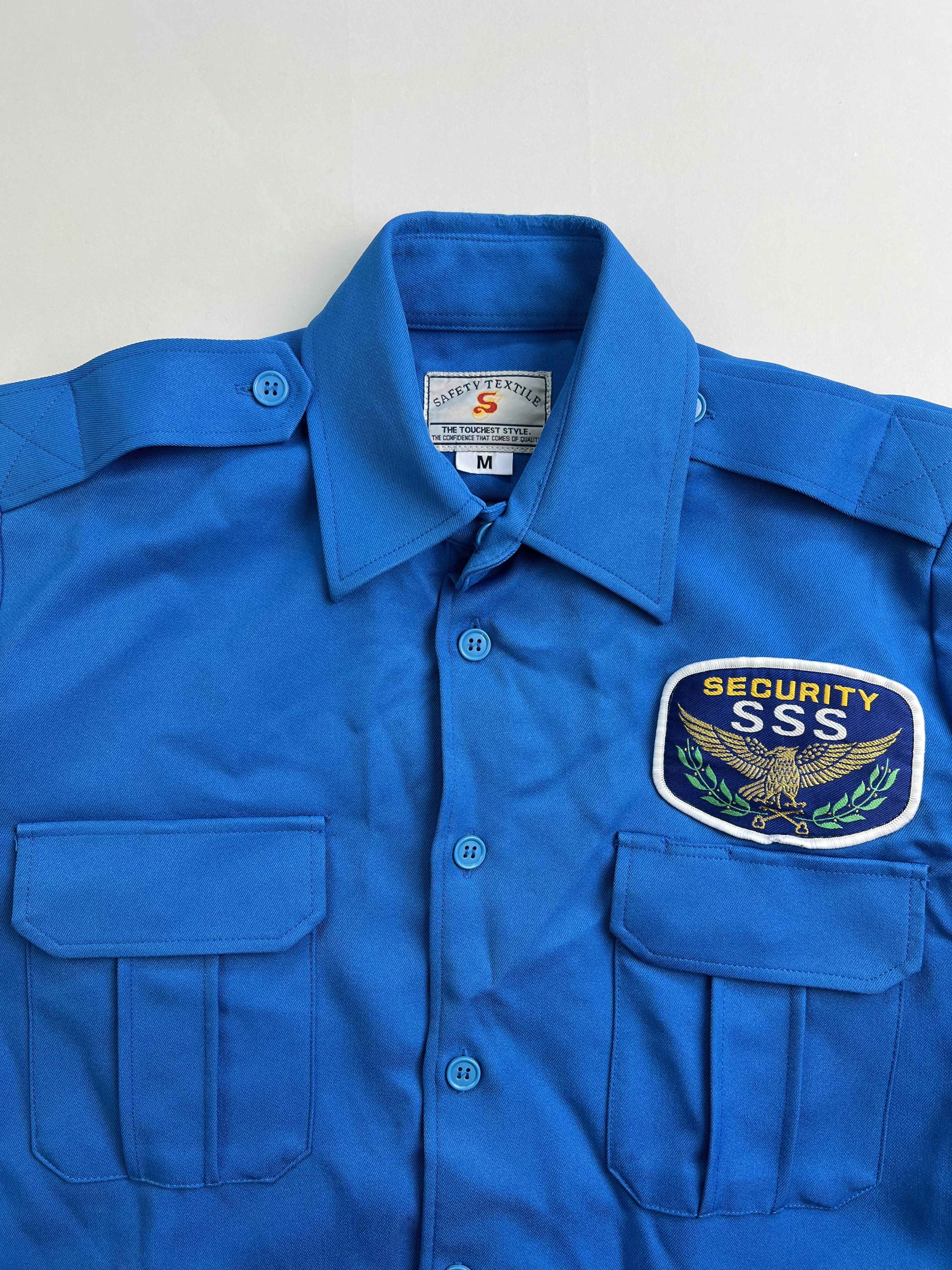 Vintage Vintage Security Work Shirt Blue Medium Size US M / EU 48-50 / 2 - 2 Thumbnail