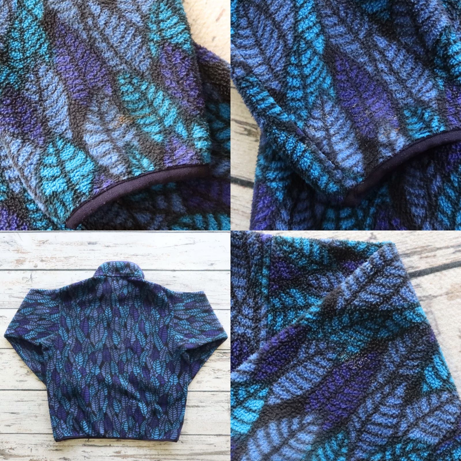 Patagonia VINTAGE Patagonia Leaf Pattern Snap-T Fleece Pullover Jacket Men L Blue Size US L / EU 52-54 / 3 - 9 Thumbnail