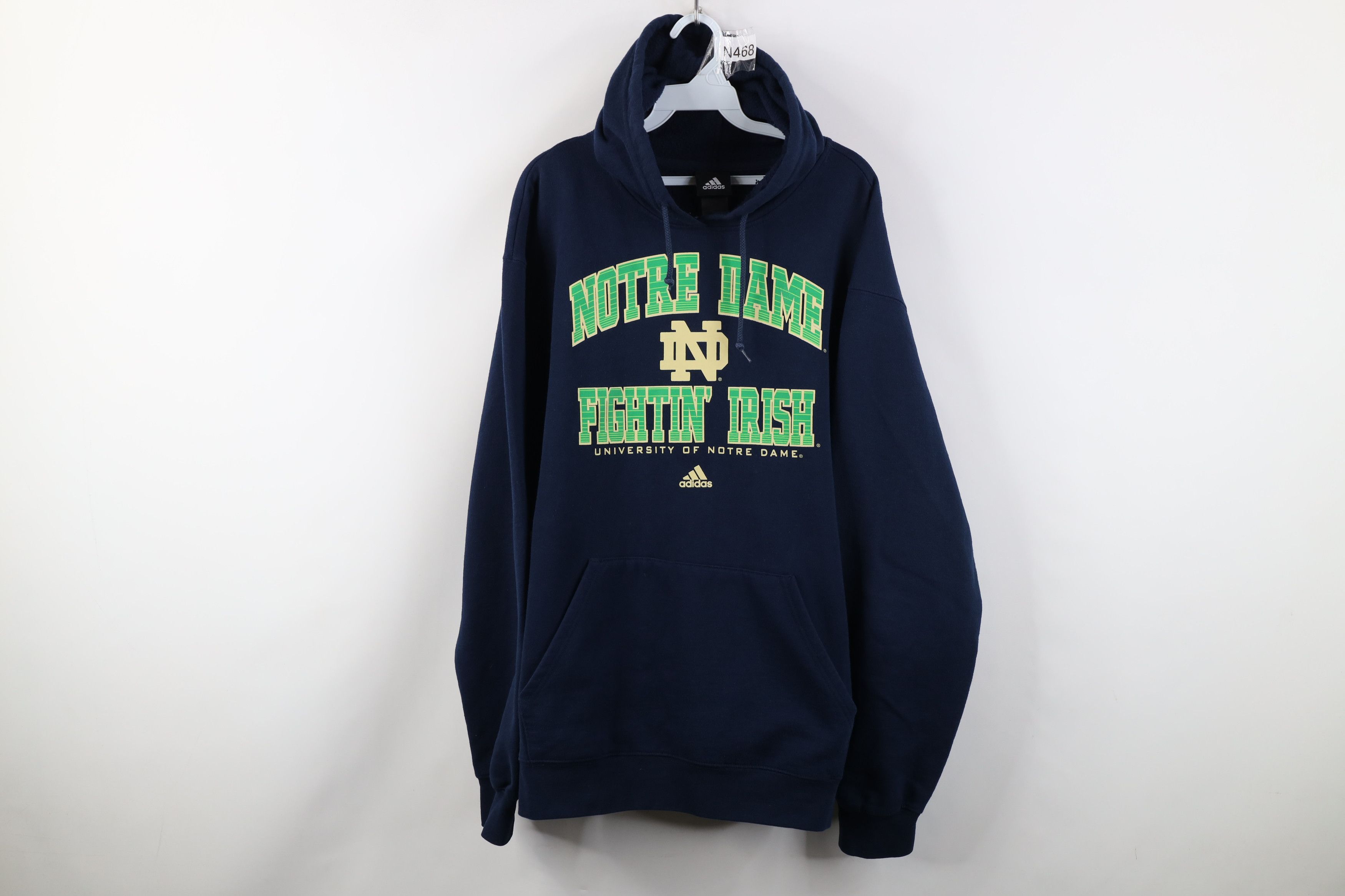 Adidas Vintage Y2K Adidas Notre Dame University Hoodie Sweatshirt Size US XL / EU 56 / 4 - 1 Thumbnail