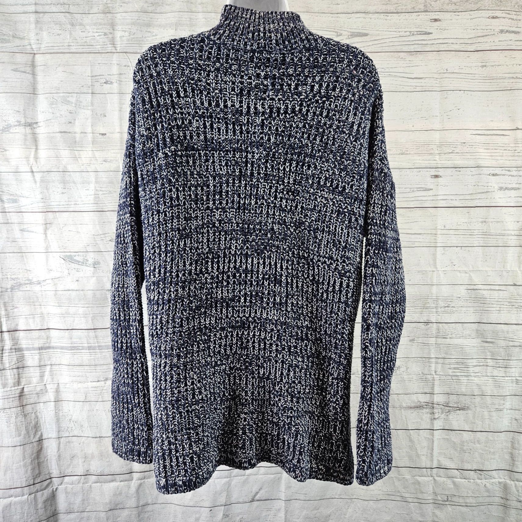 Gap Gap Womens Sweater Mock Neck Long Sleeve Sz Large Blue White Cotton Blend Size L / US 10 / IT 46 - 4 Thumbnail