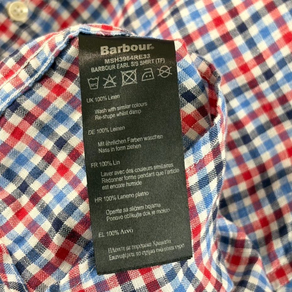 Barbour Barbour Shirt Tailored Fit Multi Gingham Check Men M Linen Button-Up Short Sleeve Collared 100% NEW Size US M / EU 48-50 / 2 - 7 Thumbnail