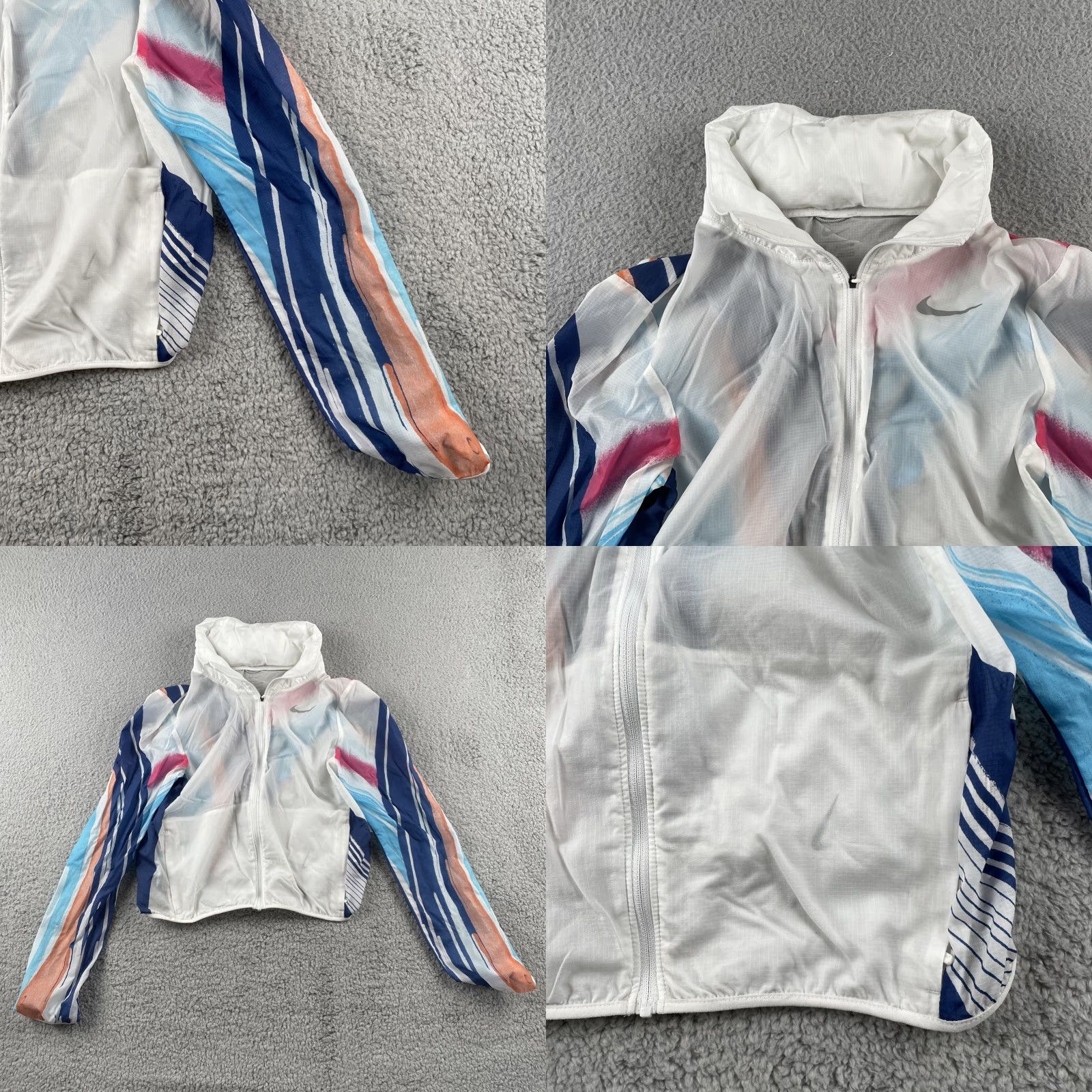 Nike Nike Women’s Small Rain Coat Windbreaker Jacket White Pocket Hoodie Size S / US 4 / IT 40 - 8 Thumbnail