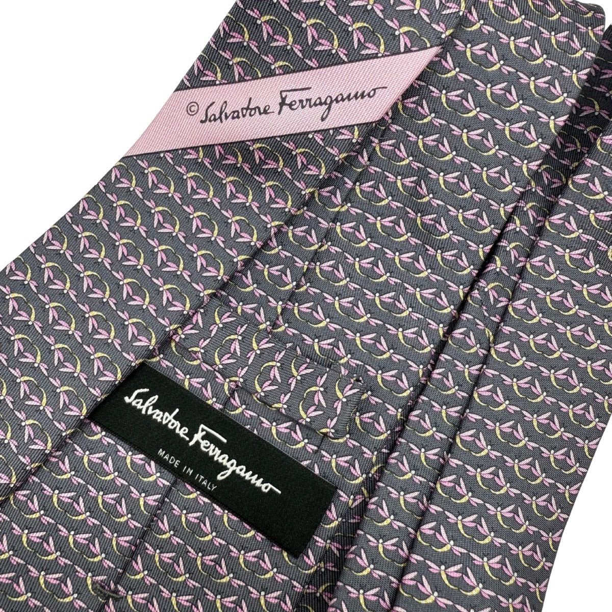 Salvatore Ferragamo Salvatore Ferragamo Silk Tie, Gray, Made in Italy, Like New Size ONE SIZE - 4 Thumbnail