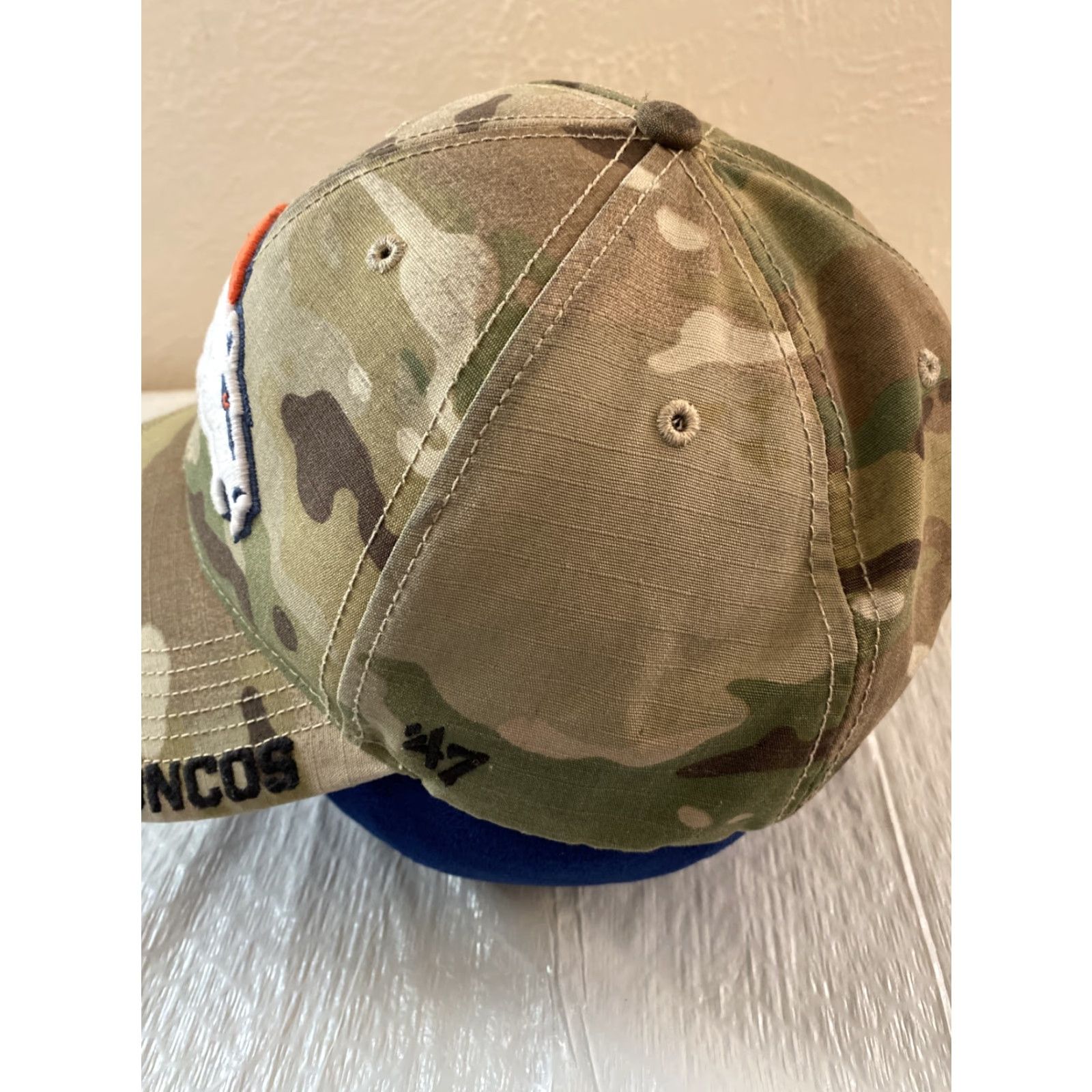 Bally 47’ Broncos Baseball Cap Ball Hat Camo Washed Men H148 Adjustable Solid Canvas One Size Men Women Casual Baseball Cap Size ONE SIZE - 4 Thumbnail