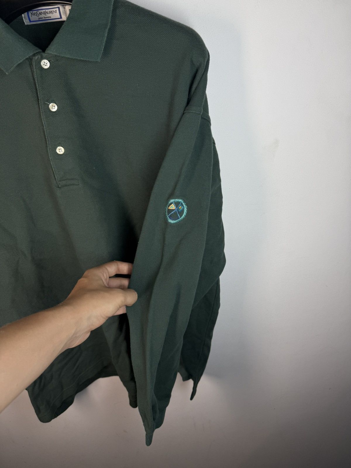 Yves Saint Laurent 90’s YSL Sweatshirt 1/4 Button Up Pique Sweater Vintage Rare Size US M / EU 48-50 / 2 - 5 Thumbnail