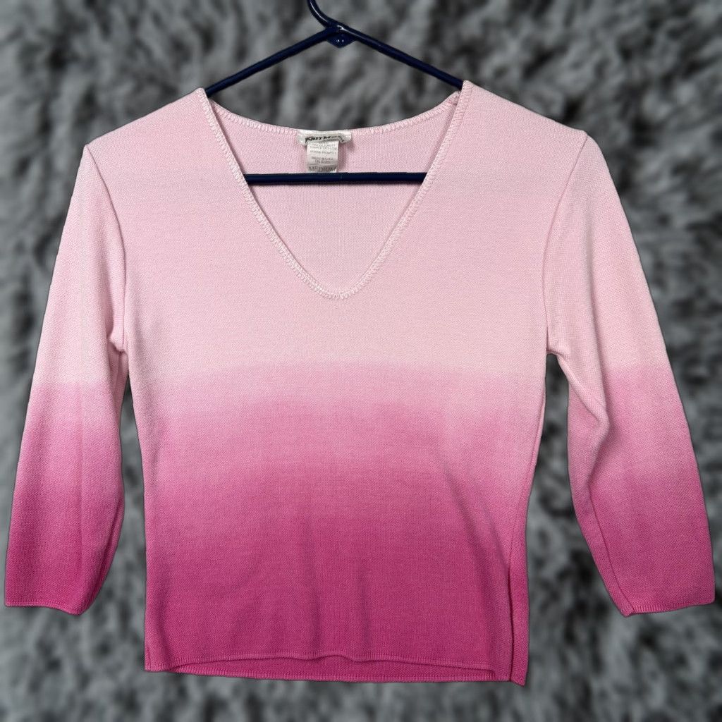 Vintage VINTAGE Knit Maven Sweater L Pink Ombre Feminine Coquette Fairy Indie Barbie Y2K Size L / US 10 / IT 46 - 1 Thumbnail