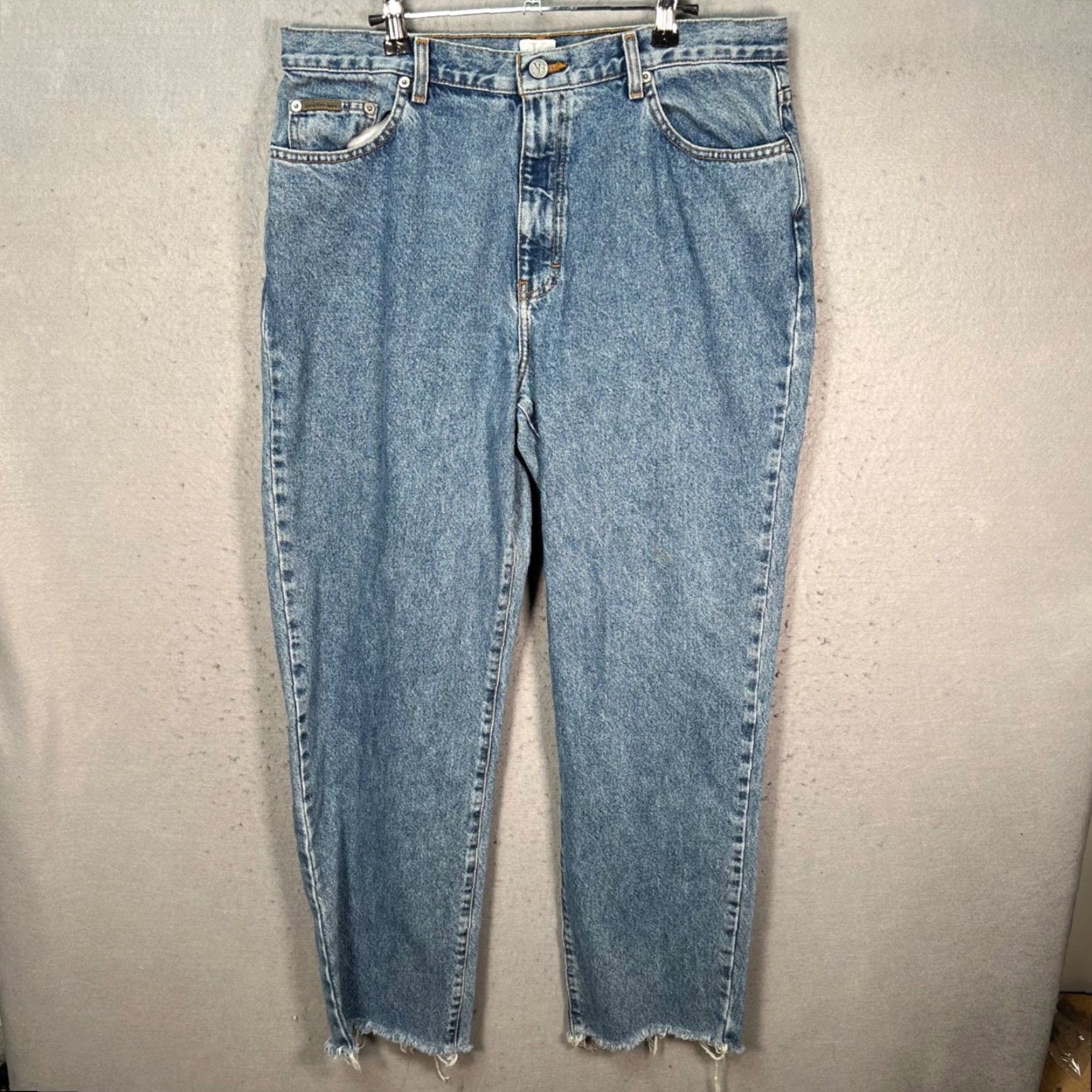 Calvin Klein Calvin Klein Jeans Womens 16 Easy Fit Denim Straight 5-Pocket Blue Distressed Hem Vintage No N/A Size 38" / US 16 / IT 52 - 2 Thumbnail