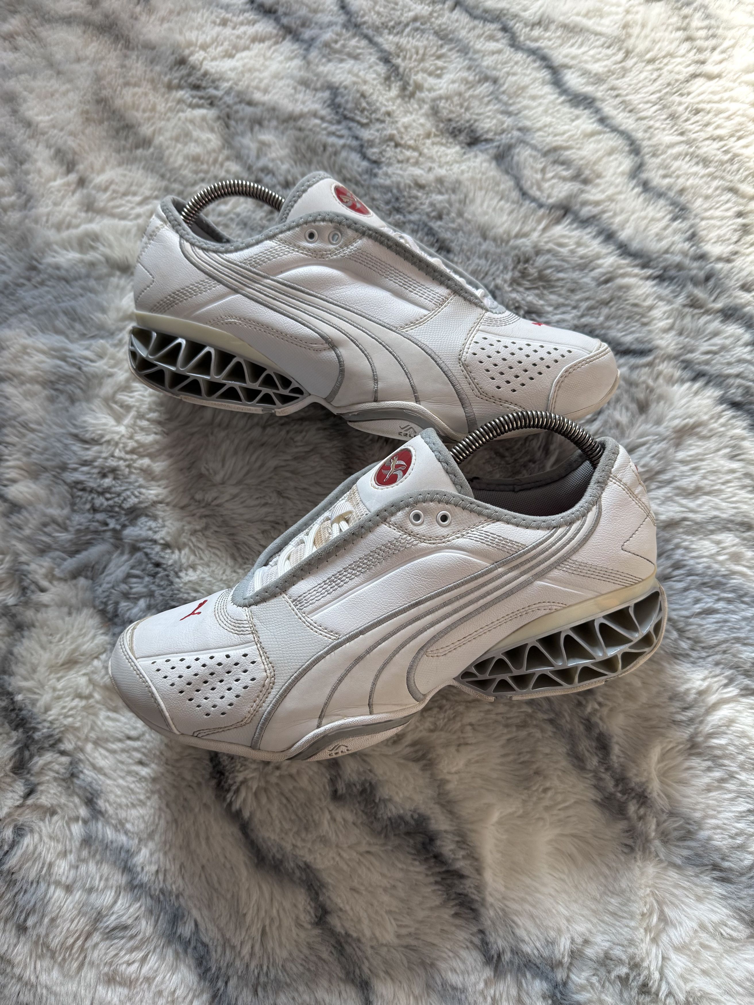 Archival Clothing x Puma Vintage Puma Cell Futuristic Y2K Leather Shoes in White, Men's (Size 9)