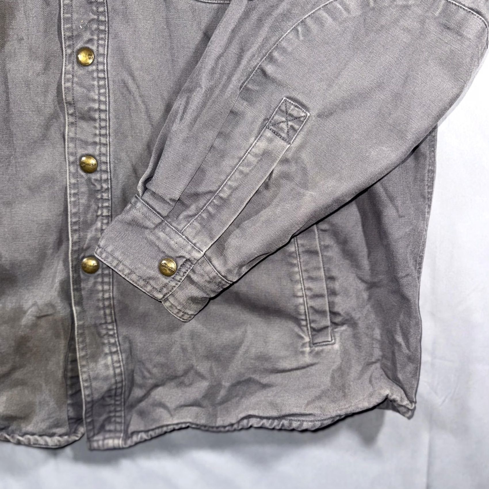Carhartt Carhartt Jacket Mens XL Gray Canvas Snap Front Plaid Lined Workwear Shacket Size US XL / EU 56 / 4 - 6 Thumbnail