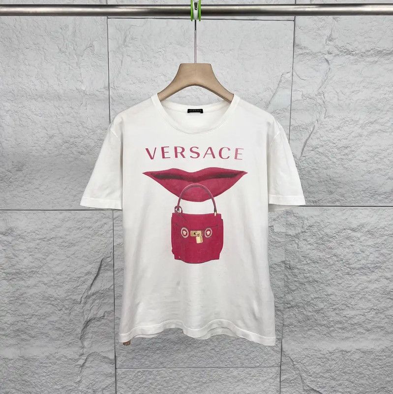 Versace Versace Women's White Cotton T-Shirt 0089 Size ONE SIZE - 1 Thumbnail
